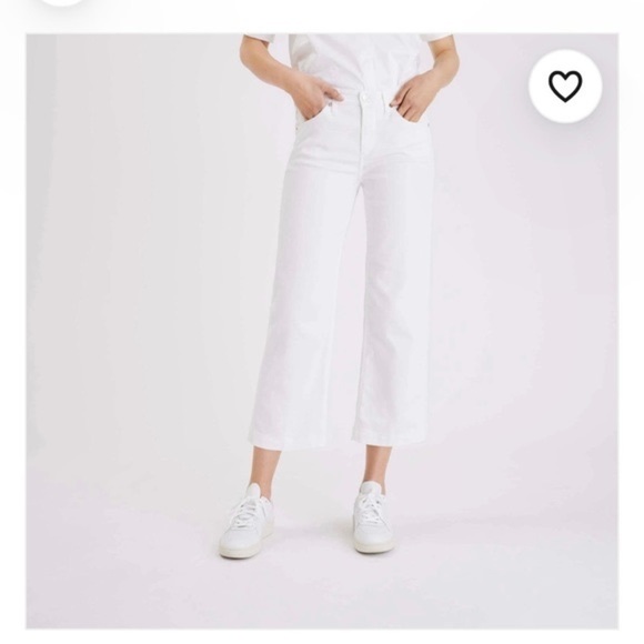 MAC Rich Jeans in White, Organic Cotton Rich Culotte Cropped Denim, Size… - Picture 1 of 14
